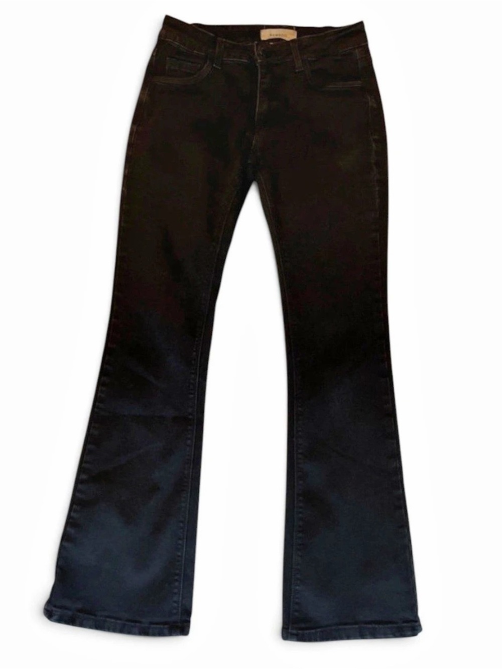 Bamboo Flare Leg Jeans Black Size 7/8